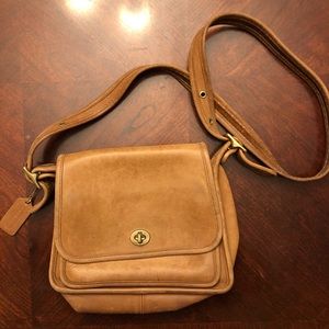 Vintage leather tan coach bag